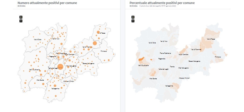 Coronavirus in Trentino, 3 nuovi positivi a Baselga di Pinè mentre Storo e Calceranica azzerano i contagi